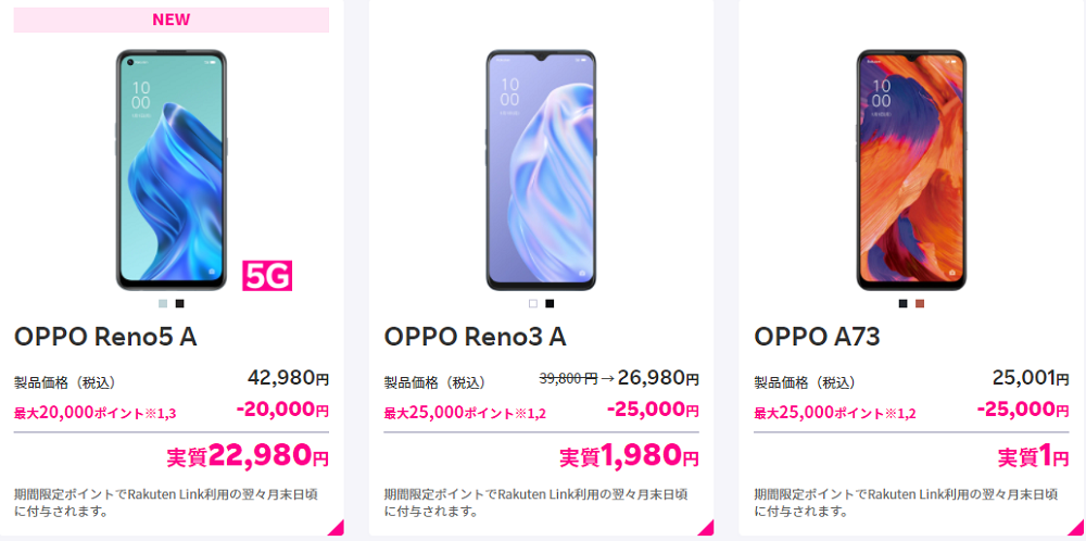 OPPO Reno3 Aが実質1,980円！）