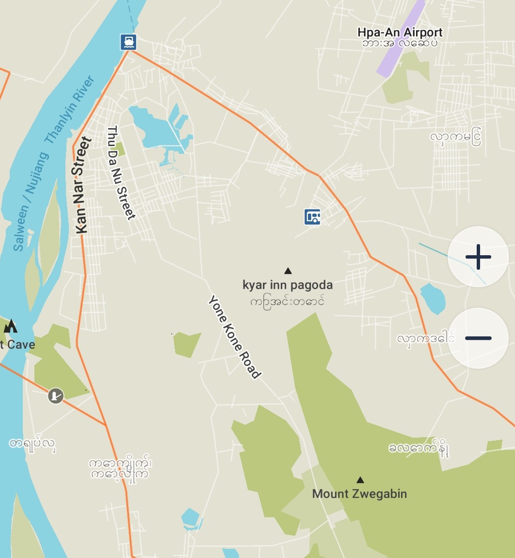 地図アプリ「Maps.me」で見るヅウェカビン山の場所